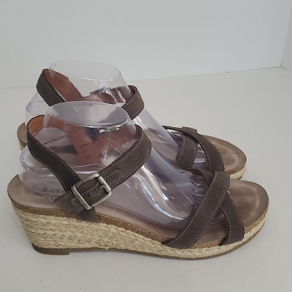 Taos Hey Jute Espadrille Wedge Strappy Leather Sandals Womens EU 41 US 10/10.5